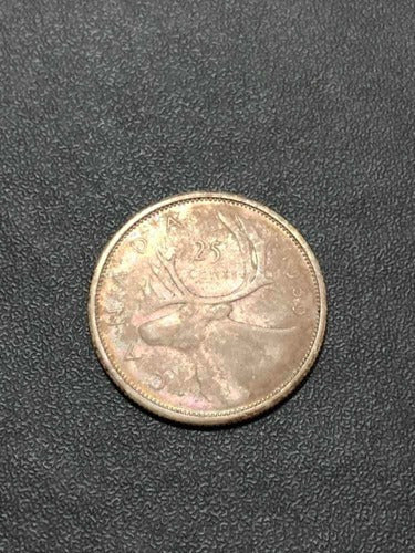 Antiga Moeda De Prata Canada 1959 25 Cents