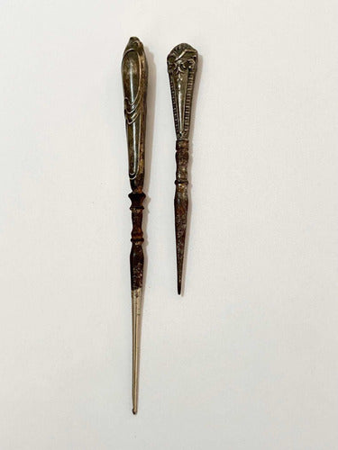 Abridor De Carta Antigo Punhal Cor Prata