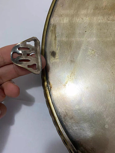 Bandeja Antiga Dourada Com Desenhos Florais