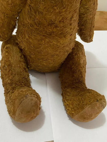 Urso De Pelúcia Antigo Decada De 20 Marrom Claro