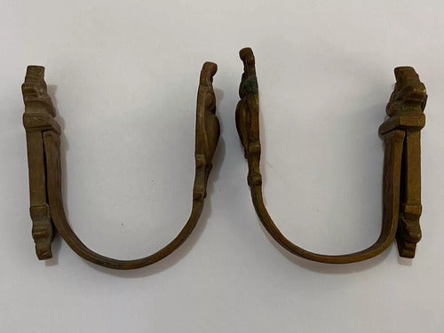 2 Suportes De Bronze Antigo Para Cortina - Lote 10