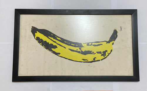 Quadro Antigo Decorativo Pop Art Banana Assinado