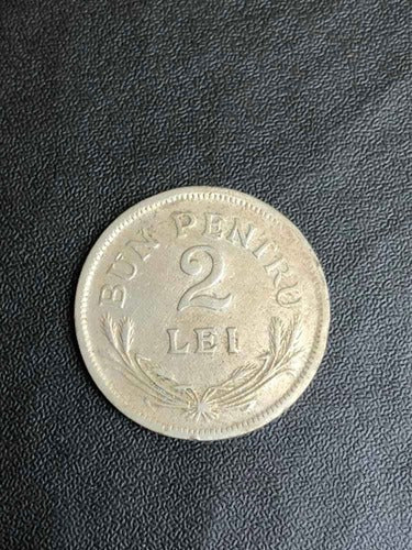 Moeda Antiga 1924 Romênia 2 Lei