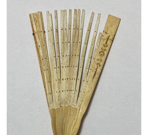 Antigo Leque Em Marfim Com Desenhos Lote