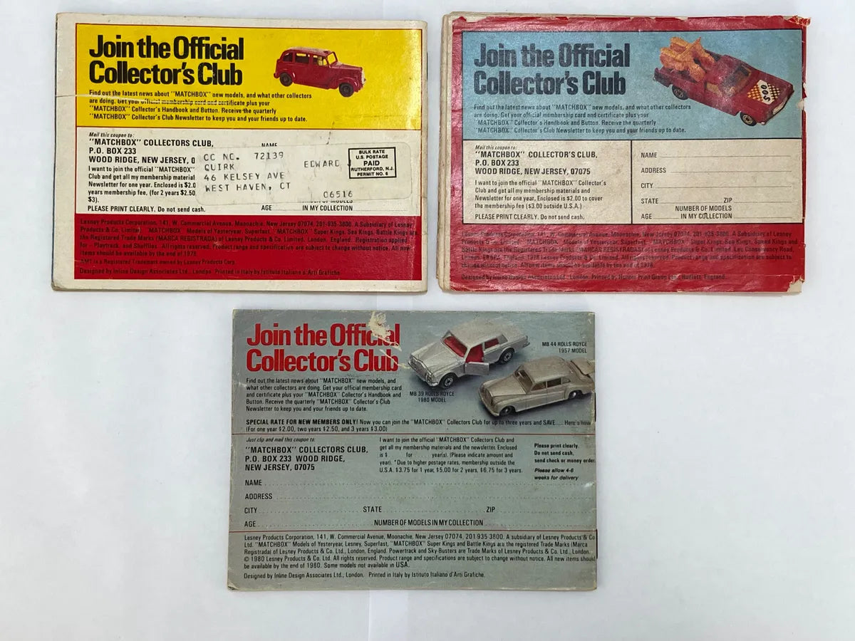 Catálogos Antigos Matchbox Originais 1978, 1979/80 E 1980/81