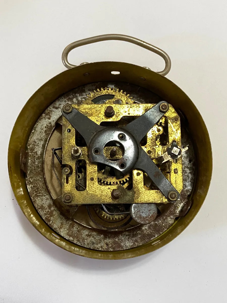 Relógio Despertador Mecânico Peter Alemão Década 50 Amarelo