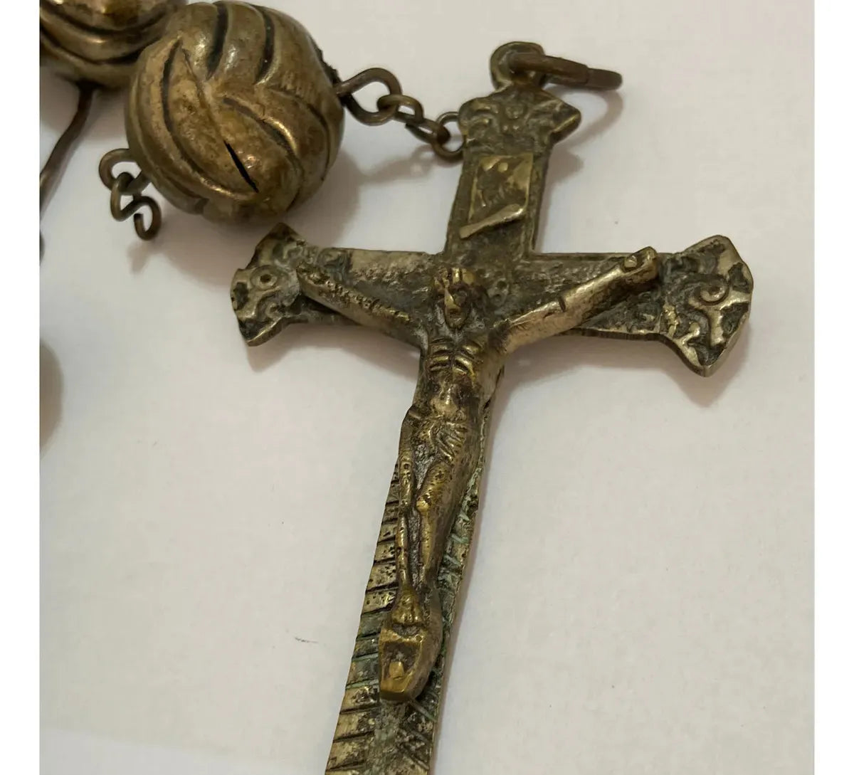 Magnífico Terço Gigante Antigo Em Alpaca 2 Metros