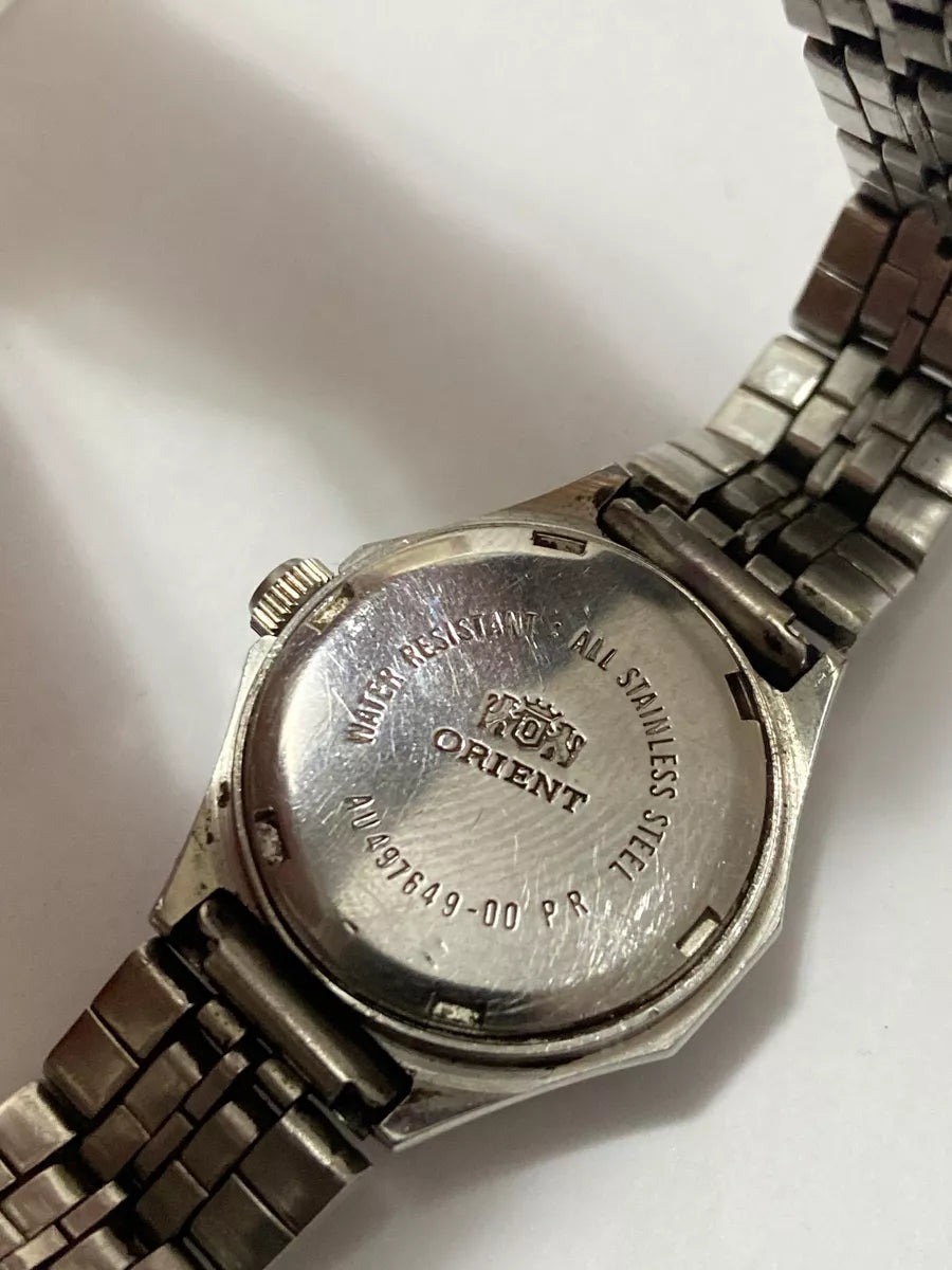 Relógio Antigo Orient Automatic 21 Jewels Au4976 Octogonal Prateado