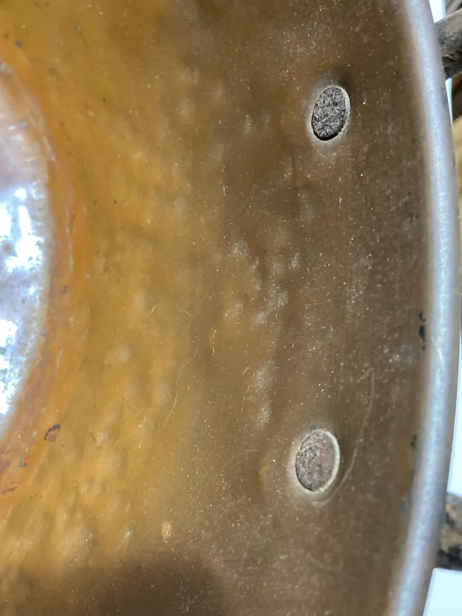 Caldeirão Antigo Em Cobre Com Alças 49cm