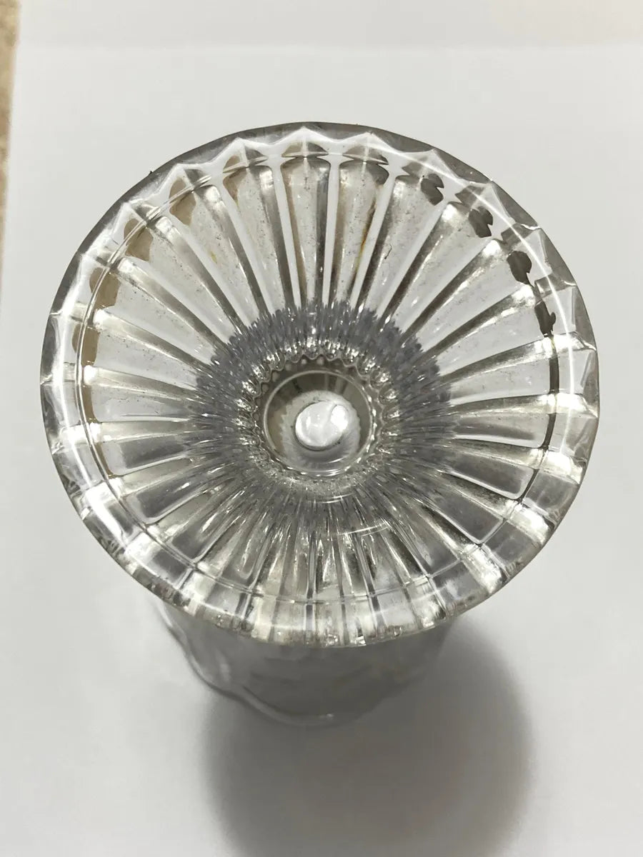 Antigo Vaso De Cristal Com Rosas Em Relevo Art Nouveau