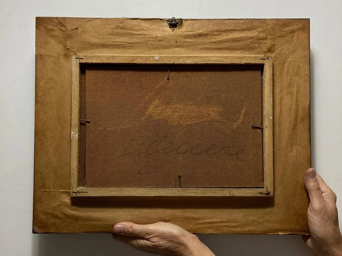 L. Ceccere - Quadro Antigo Pescadores À Beira Do Rio