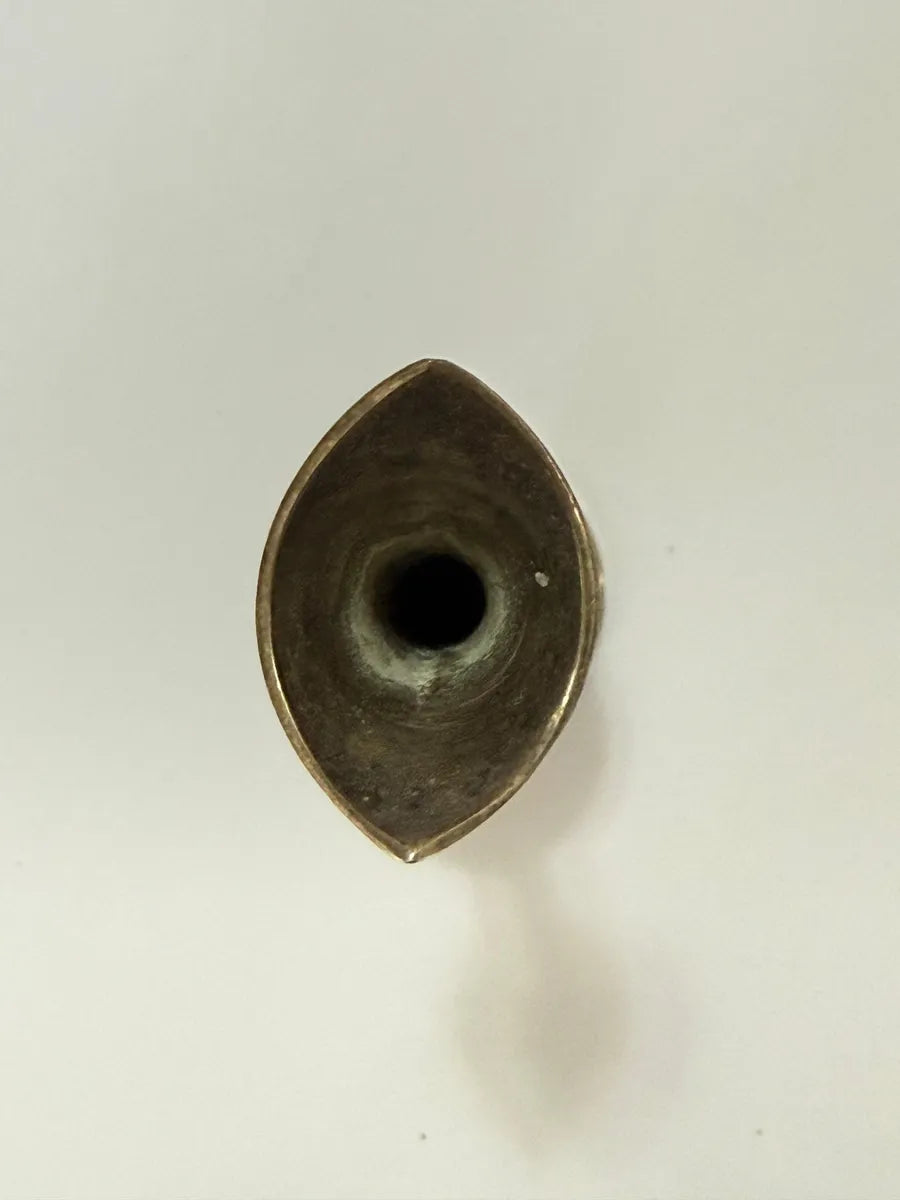 Vaso Miniatura Antigo Em Metal Prateado 15cm