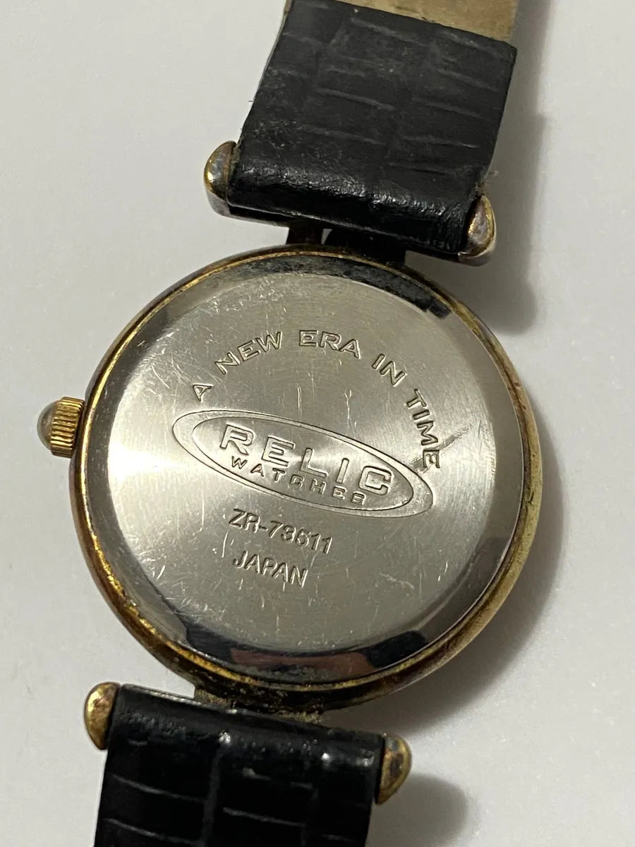 Relógio Antigo Relic Japan Zr-73511 Dourado
