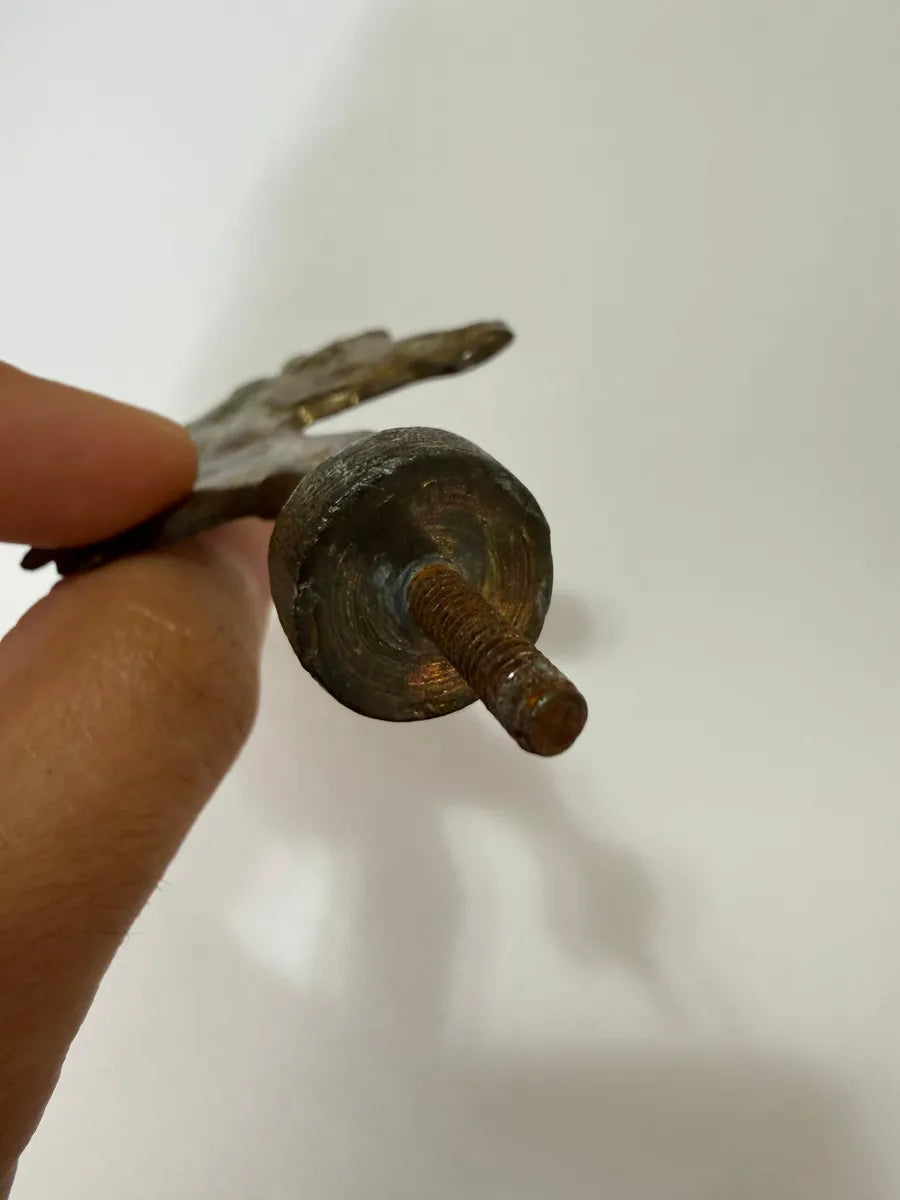 Puxador Antigo Cabeça De Cavalo Em Metal 10x6cm