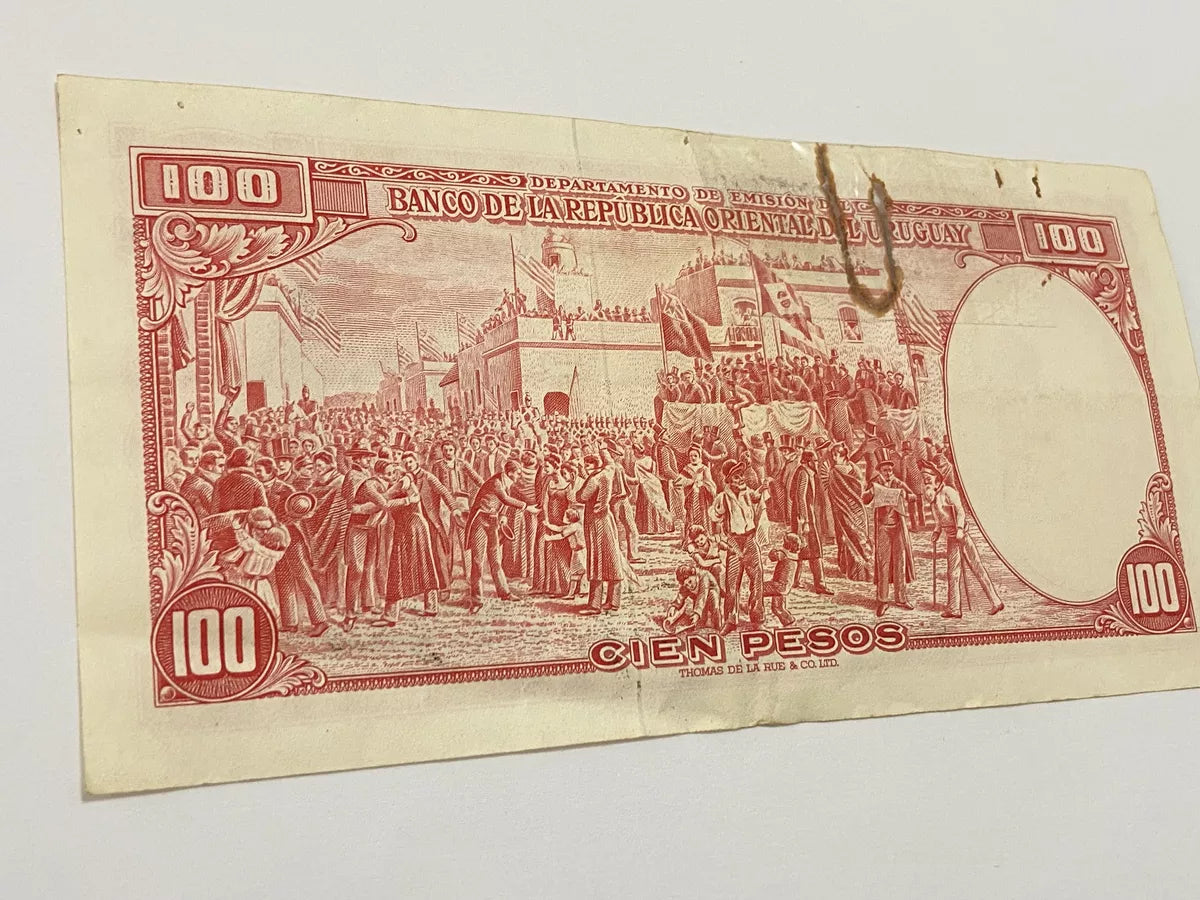 Cédula Antiga Uruguai 100 Pesos 1939