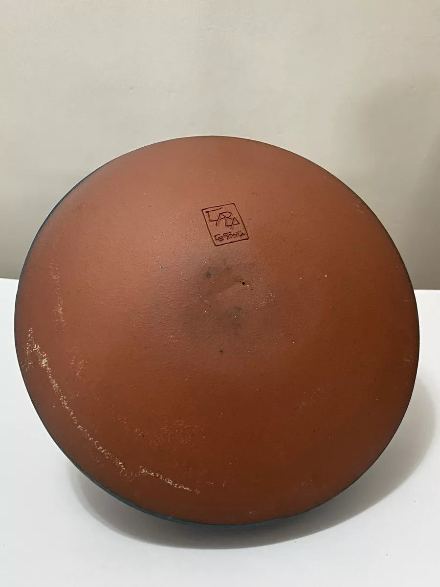 Escultura Cônica Em Cerâmica Com Acabamento Artesanal Antiga