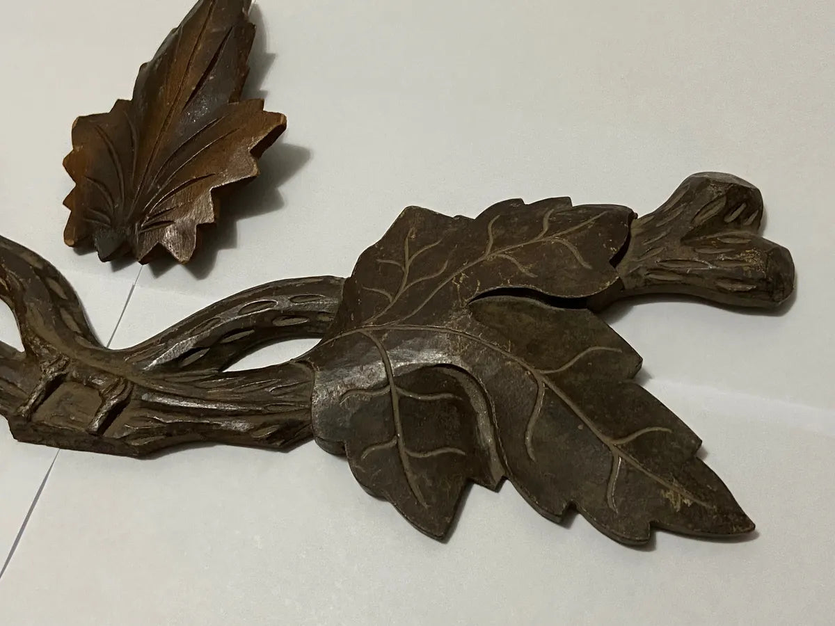 Peças Originais De Relógio Cuco Antigo - Madeira Entalhada