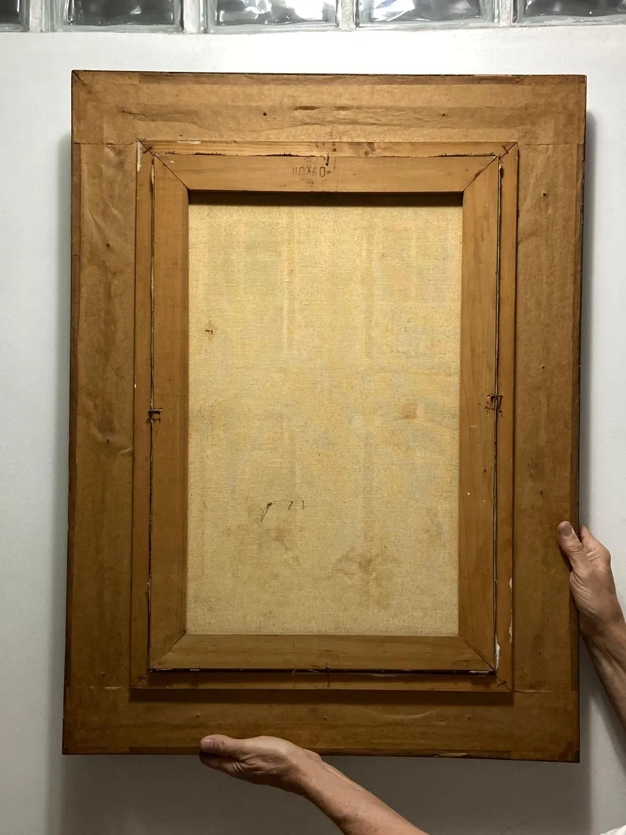 A. Dubsky - Quadro Antigo Óleo S/ Tela Cena Baiana Colonial