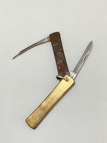 Canivete Antigo Espanhol Dourado Stainless Steel Dourado