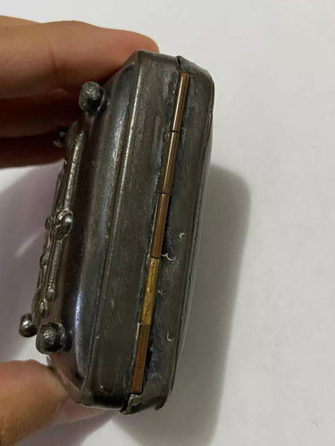 Antiga Caixa Charuto De Metal Porta Cigarro Com Desenhos