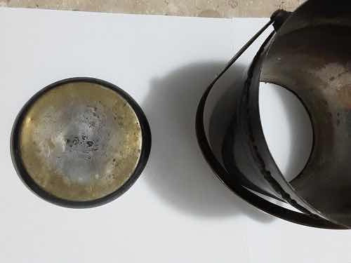 Antigo Balde Com Alça Prata 14cm