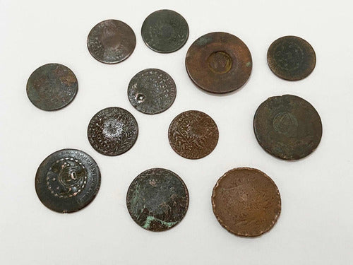 Lote Antigas Moedas Brasil Réis Bronze E Cobre