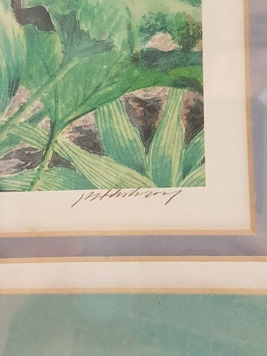 Antigo Quadro De Vidro Natureza Cachoeira Bassett Fine Arte