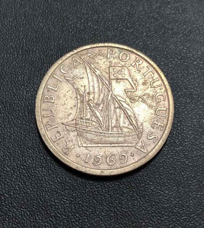Moeda Antiga 1969 Portugal 5 Escudos