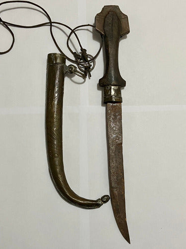 Punhal Antigo Árabe Jambiya Koummya 41cm C/ Bainha