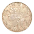 Antiga Moeda De Prata Austria 1957 10 Shillings