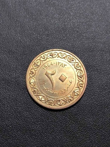 Moeda Antiga 1964 Argélia 20 Centimes