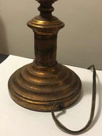 Luminária De Mesa Antiga Abajur Madeira Com Detalhes