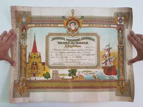 Diploma Antigo Sociedade Portuguesa Beneficente Copag