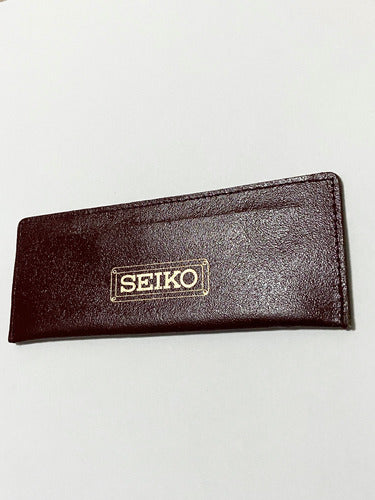 Porta Relógio Estojo Seiko Antigo Couro Marrom