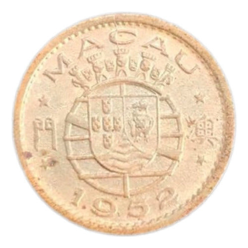 Moeda Antiga 1952 Macau 5 Avos