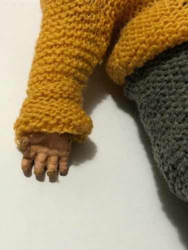 Boneca Antiga De Papelão Feito A Mão Década De 20