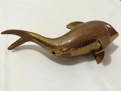 Escultura Antiga Golfinho De Bronze