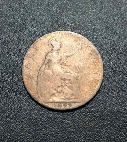Antiga Moeda 1899 Grã Bretanha 1/2 Penny