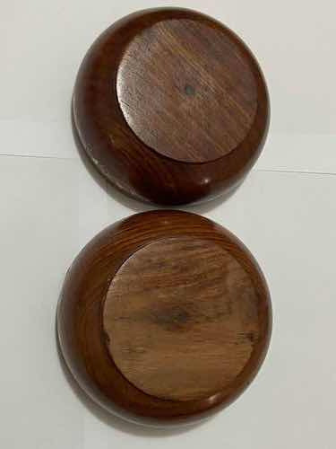 Tigelas Antigas De Jacarandá Com Detalhes Em Metal