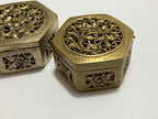 Antiga Caixa Porta Joias Hexagonal Com Desenho Flores Prata
