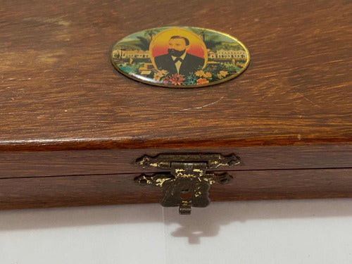 Antiga Caixa De Madeira Charuto Com Imagen Dannemann Mata Fina