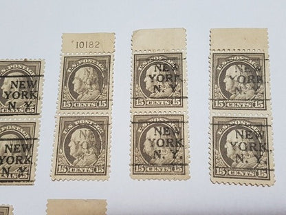 Selos Antigos Eua - 15 Cents New York N.y Benjamin Franklin