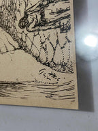 Quadro Antigo Em Nanquim - Rua De Pedra