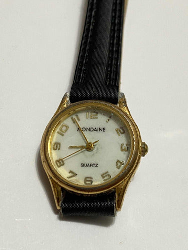 Relógio Antigo Mondaine Quartz Dourado Pzfm 059