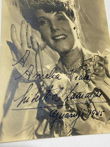 Cartão Postal Antigo Foto Assinada  Atriz Libertad Lamarque