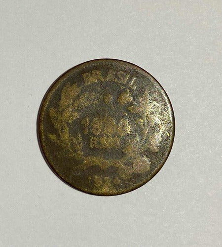 Moeda 1000 Réis Antiga Bronze Império Rara