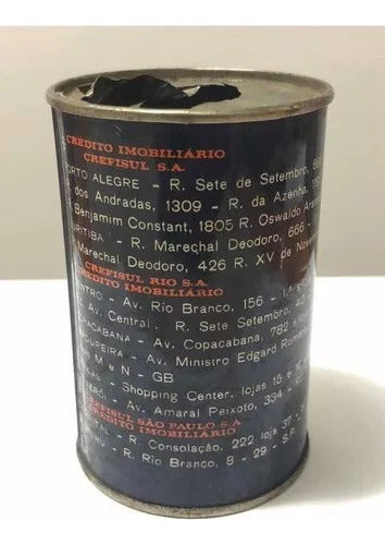 Cofrinho de lata Antigo Crefisul João De Barro  Anos 70