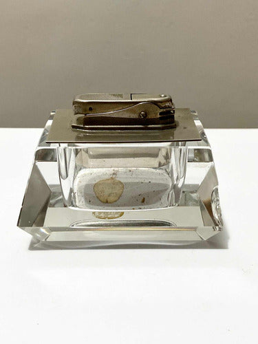 Antigo Isqueiro De Mesa Cristal West Germany