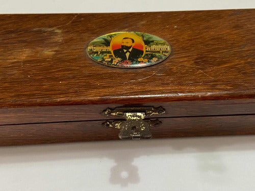 Antiga Caixa De Madeira Charuto Com Imagen Dannemann Mata Fina