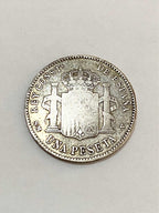 Moeda Antiga De Prata Espanha 1 Peseta 1900